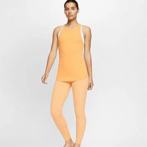 NEW Women's Size Large NIKE Dri Fit Ribbed Tank Top Training Orange CJ3810-738